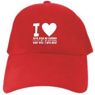 I LOVE Old Cat Players Red Baseball Cap Unisex Clothing