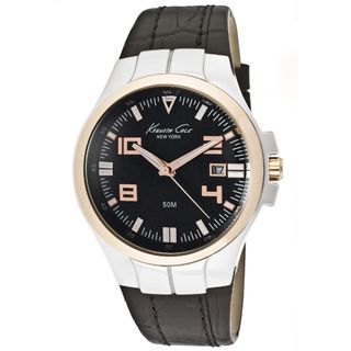 Kenneth Cole Mens Black Leather Watch