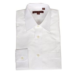 Hickey Freeman Mens White Oxford Dress Shirt