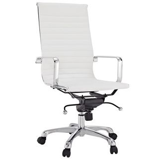 Malibu High back White Vinyl Office Chair