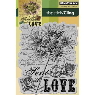 Penny Black Cling Rubber Stamp 4X6 Sent With Love