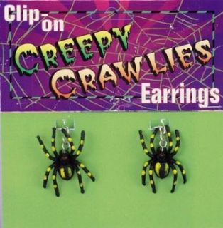 Clip On Spider Earrings Halloween Accessory Clothing