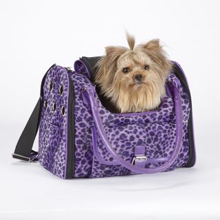 East Side Collection Vibrant Purple Leopard Small Pet Carrier