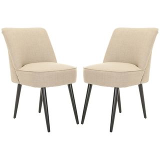 Safavieh Retro Nail head Beige Side Chairs (Set of 2)