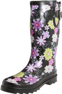 Womens Floral Play 49953 Knee High Boot,Black/Multi,9 M US Shoes