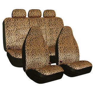 FH Group Leopard Print Velour Airbag Compatible and Split Bench Seat
