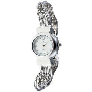 Peugeot Womens Silvertone Jewelry Strand Watch
