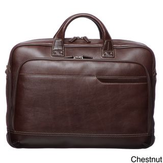 Johnston & Murphy Leather 17 inch Laptop Briefcase