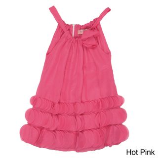 Paulinie Collection Girls Pink Sleeveless Ruffled Dress