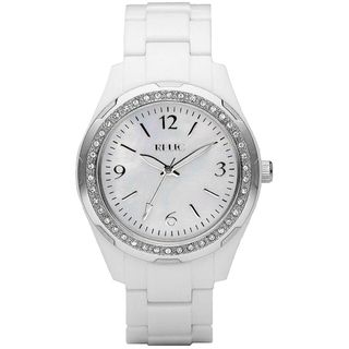 Relic Womens Crystal Accent White Resin Watch