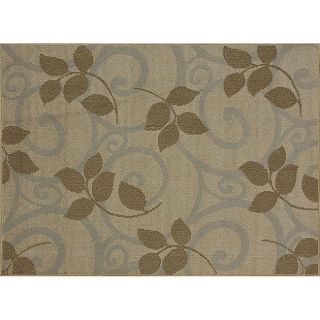 Roma Beige Floral Rug (75 x 105)