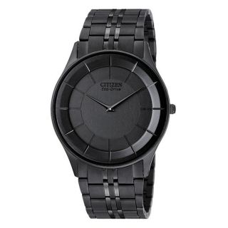 Citizen Mens Eco Drive Stiletto Ion plated Black Steel Watch