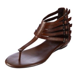 Jessica Simpson Womens Danson Brown Leather Sandals
