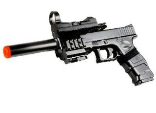 Airsoft Pistol with silencer Fully Loaded Spring Action