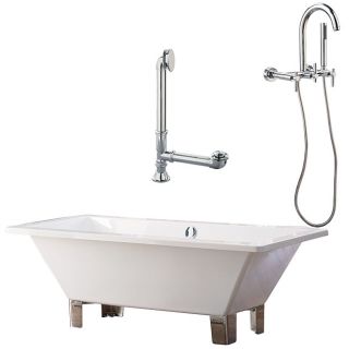 Tella Rectangle Tub with Wall Faucet Package
