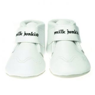 com Silly Souls Milk Junkie Baby Shoes, White, 6 12 Months Clothing
