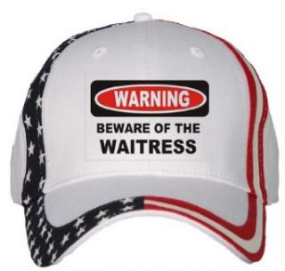 BEWARE OF THE WAITRESS USA Flag Hat / Baseball Cap