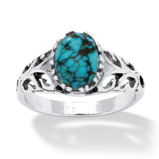 Angelina DAndrea Sterling Silver Simulated Turquoise Ring MSRP $64