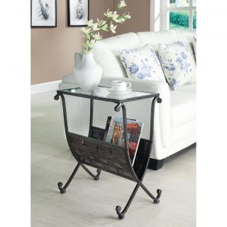 Black/ Taupe Metal Magazine Table with Tempered Glass Today $116.99 4