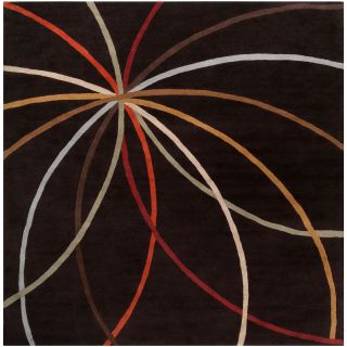 Hand tufted Black Contemporary Appert Wool Abstract Rug (4 Square