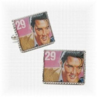 Elvis Presley Stamp Cufflinks   One Size Clothing