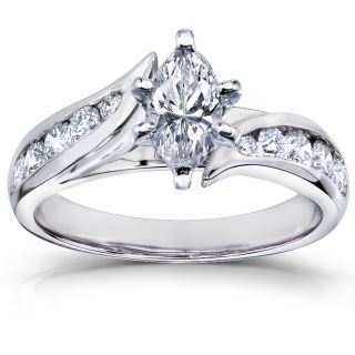 14k White Gold 1 1/4ct TDW Marquise Diamond Engagement Ring (H I, I1