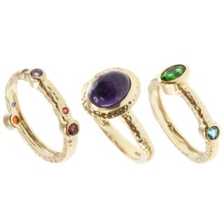 gold multi gemstone 3 piece ring set today $ 108 99 sale $ 98 09 save