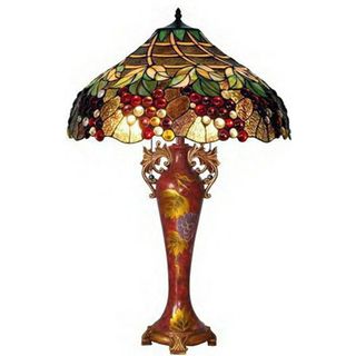 Grapes Handcrafted Stained Glass Tiffany Style Table Lamp