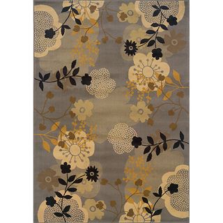 Grey/ Gold Transitional Area Rug (5 x 76)