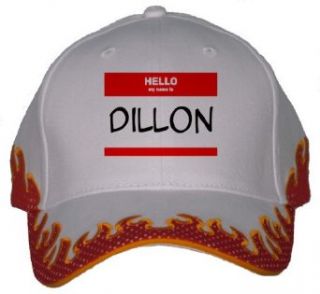 HELLO my name is DILLON Orange Flame Hat / Baseball Cap