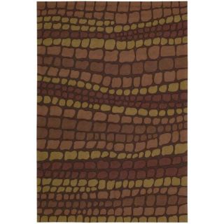 Hand hooked Florent Orange Abstract Rug (8 x 106)