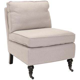 Bosio Beige Linen Armless Club Chair