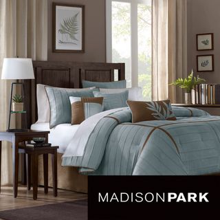 Madison Park Kirkwood Blue 7 piece Comforter Set