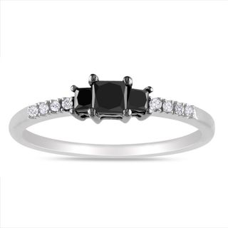 silver 1 2ct tdw black and white diamond ring msrp $ 269 99 sale $ 107