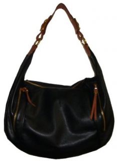 Womens Large Christopher Kon Tote Handbag (Black/Tan