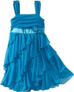 Amy Byer Girls 2 6X Sleeveless Empire Ruffle Dress, Blue
