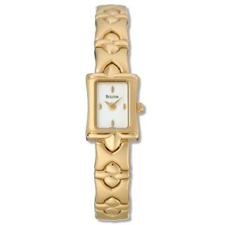 Bulova Womens Bracelet Goldplated Stainless Steel Quartz Watch