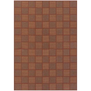 Five Seasons San Marcos Natural and Red Geometric Rug (53 x 76