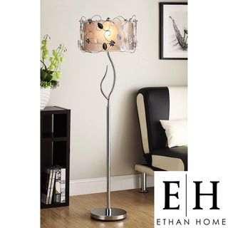 ETHAN HOME Floral 62 inch Silver Crystal Floor Lamp