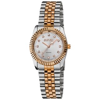 August Steiner Womens Diamond Stainless Steel Bracelet Watch MSRP $