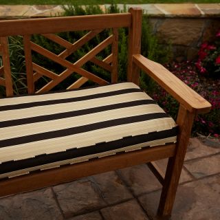 Clara Gold/ Brown Stripe Outdoor 48 inch Sunbrella Bench Cushion