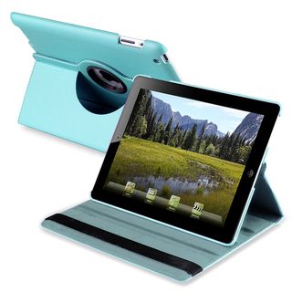 Blue 360 degree Leather Swivel Case for Apple iPad 2