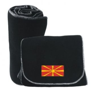 SOFT SCARF BLACK FLAG EMBROIDERY  MACEDONIA  COUNTRY