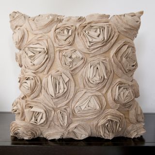 Caimile Beige Rosette 18x18 inch Decorative Down Pillow Today $87.99