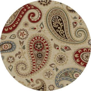 Infinity Collection Ivory Area Rug (53 Round)