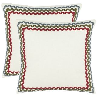 Borders 18 inch White Decorative Pillows (Set of 2)