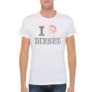 DIESEL T Shirt Ilove Homme Blanc   Achat / Vente T SHIRT DIESEL T