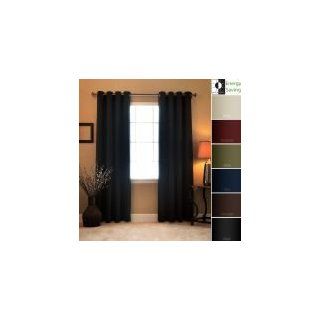 Solid Grommet Top Thermal Insulated 108 inch Blackout Curtains (Black)