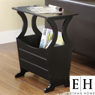 ETHAN HOME Astara Black Magazine Rack End Accent Table Today $58.56 4