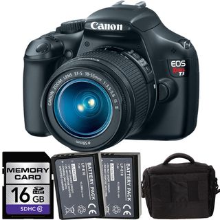 CANON EOS Rebel T3 Digital SLR Camera with 18 55mm Bundle (Black